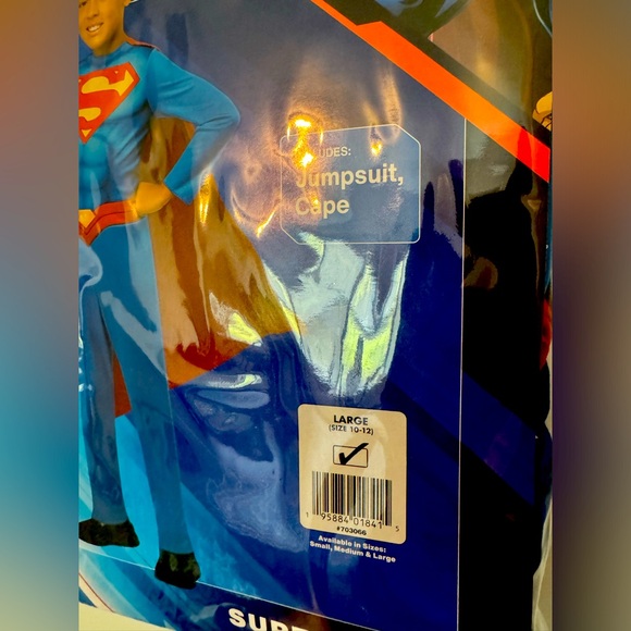 Rubies DC Superman Child Costume - Size‎ Large (10-12) - Jumpsuit & Cape - New - Picture 2 of 2